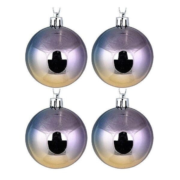 6x 60mm Metallic Rainbow-Like Iridescent Christmas Baubles
