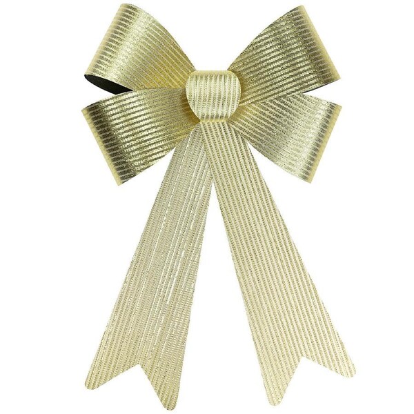 45cm Large Gold Glitter Thread Stripe Christmas Bow