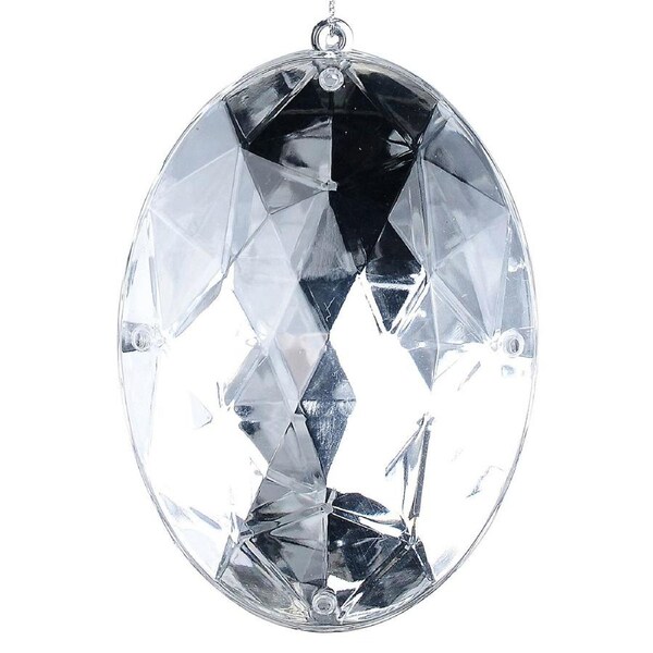13cm Silver Oval Diamond Simulant Acrylic Christmas Tree Ornament