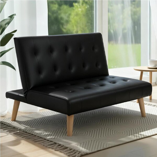 Artiss Sofa Bed Single Recliner Chair Lounge Convertible Couch Beds Fabric Dark Black