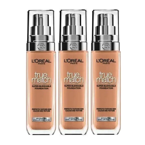 3 x L'Oreal Paris True Match Super Blendable Liquid Foundation 30mL - 4.5N True Beige
