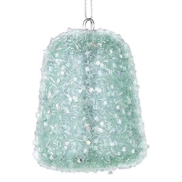 80mm Pastel Green Sugar Gummy Look Christmas Bauble