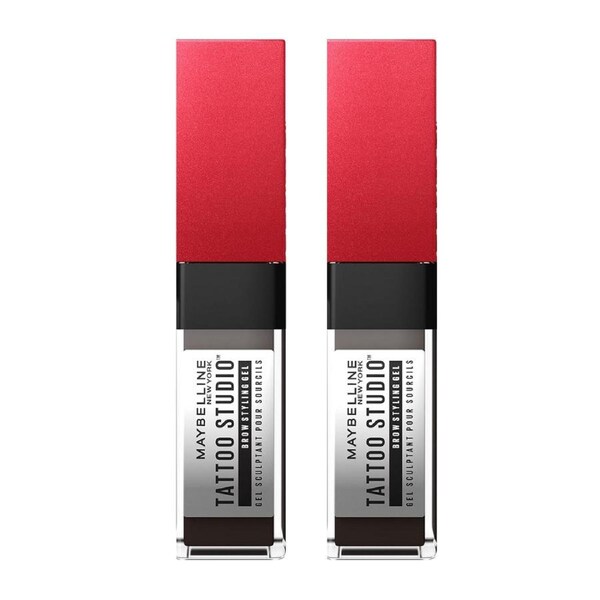 2 x Maybelline Tattoo Brow 36hr Styling Gel 6mL - 257 Medium Brown