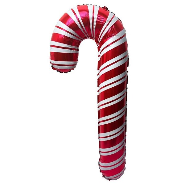 72cm Red & White Stripe Candy Cane Foil Balloon