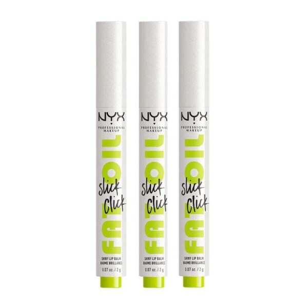 3 x NYX Professional Makeup Fat Oil Slick Click Shiny Lip Balm 2g - 01 Main Character