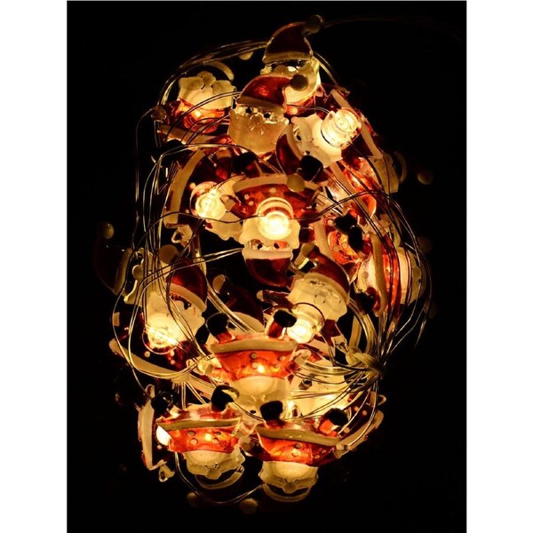 20 Warm White LED Santa's 2m String Fairy Battery Light