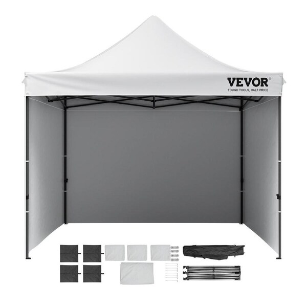 Pop-Up Canopy 10x10 FT with Removable Sidewalls, Portable Instant Gazebo with Wheeled Bag, UV-Resistant Waterproof Tent for Outdoor Events, Patio, Backyard, Party, Camping