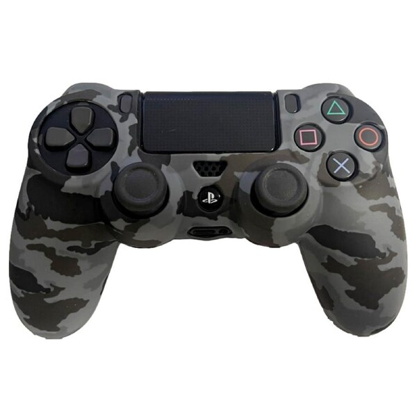 Silicone Cover For PS4 Controller Case Skin Grey Camo