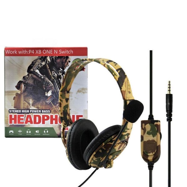 Gaming Headset for PS4, XBOX ONE Camouflage Yellow