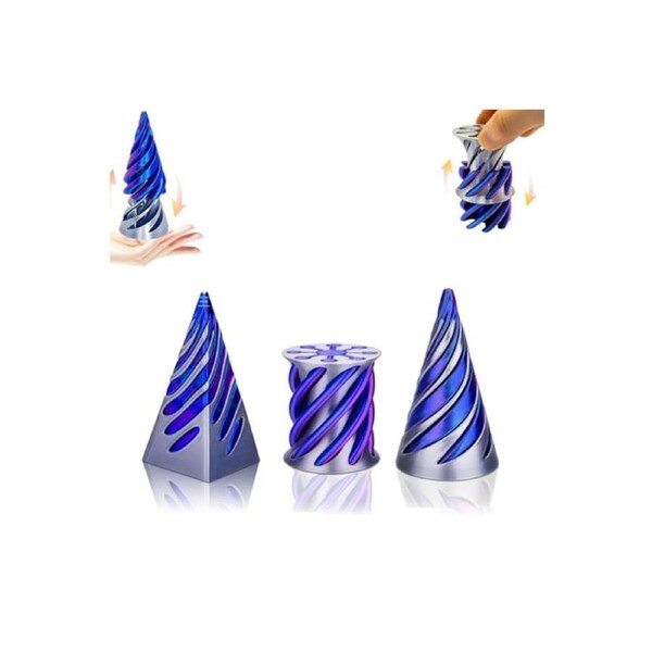 JOYBUY 3-Pack Spiral Cone Anxiety Relief Toys – Mini 3D Printed Fidget Illusion Set