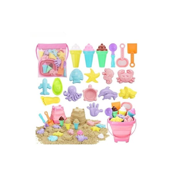JOYBUY 20PCS Girls Sandpit Beach Toys Set with Storage Bag – Pretend Play Gift