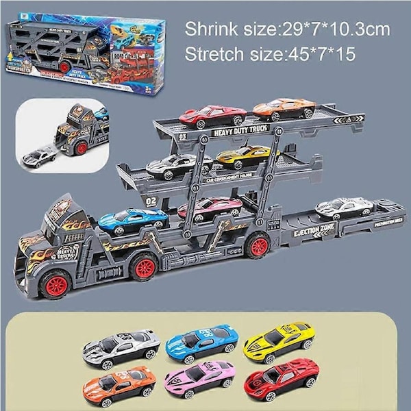 JOYBUY Mega Car Transporter Truck Toy – 3-Layer Container Hauler for Ages 2–10