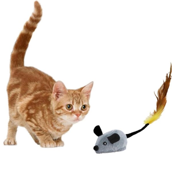 JOYBUY Escaping Mouse Interactive Cat Toy Auto-Turn Rechargeable - Grey