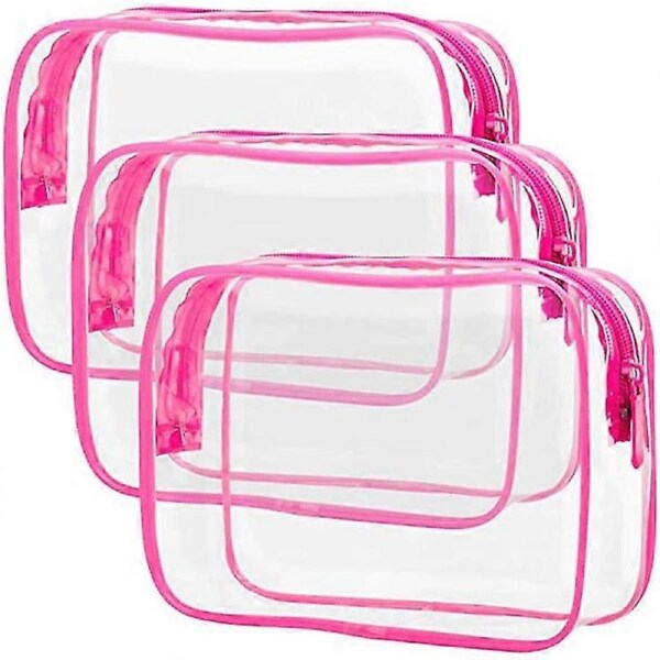 JOYBUY 3 Pack Clear TSA Approved Toiletry Bags Quart Size for Travel & Airport Use