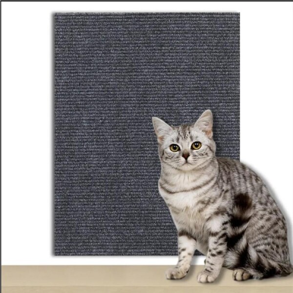 JOYBUY 100x40cm Self-Adhesive Cat Scratching Mat Cuttable Climbing Pad - Dark Grey