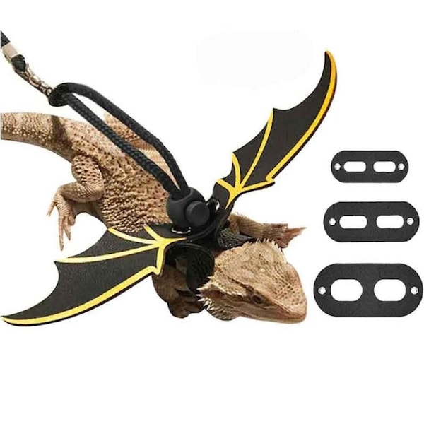 JOYBUY Adjustable Lizard Leash Soft Harness for Reptiles - Gold