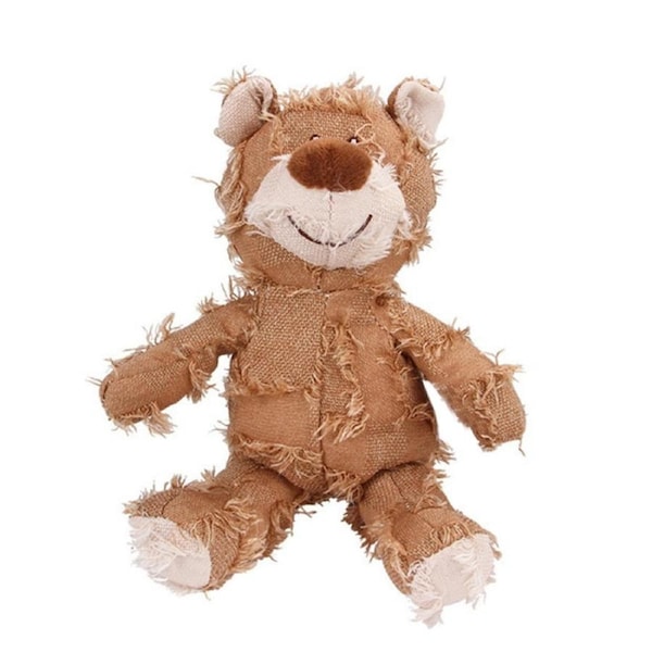 JOYBUY Squeaky Bear Dog Toy Durable Plush Chew Toy - Brown