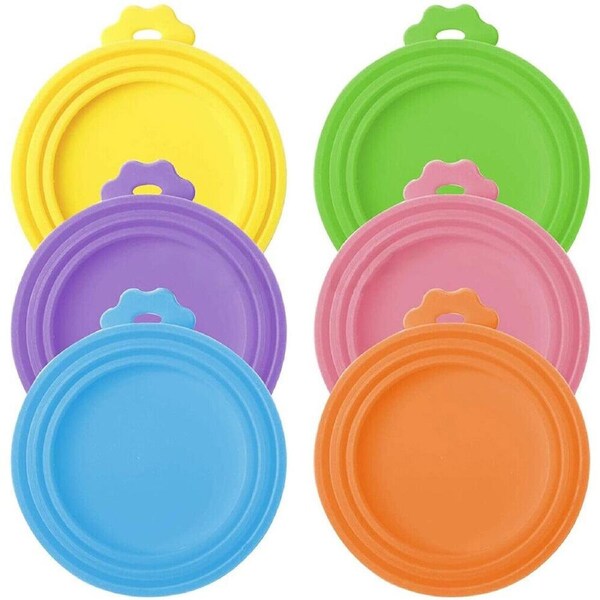 JOYBUY 6PCS Pet Food Can Silicone Covers for Dog Cat Tin Storage