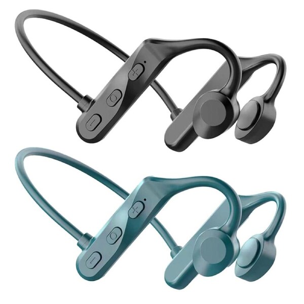 JOYBUY 2pcs Bone Conduction Bluetooth 5.0 Headphones – Black & Green Sport Earphones