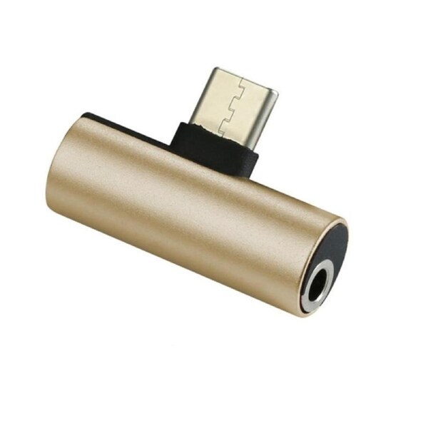 JOYBUY 3pcs 2-in-1 Type-C to 3.5mm Audio Adapter and Charger Converter – Gold