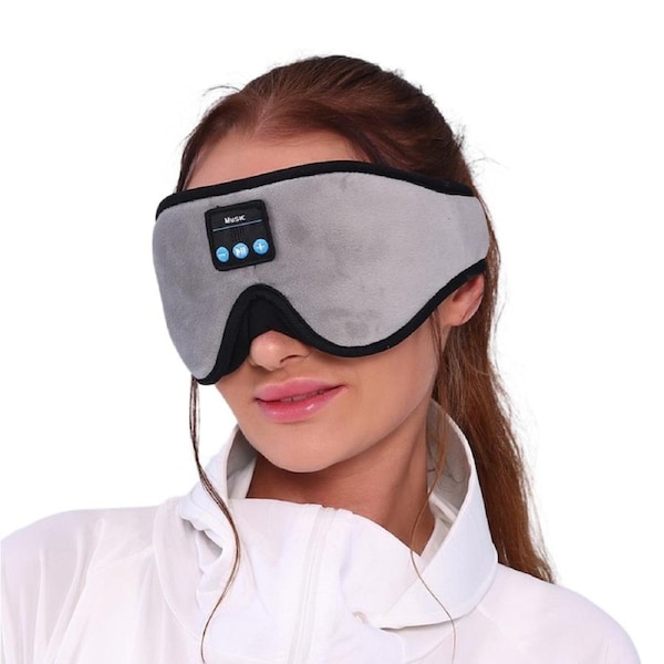 JOYBUY Bluetooth Sleep Mask Headphones – Blackout Music Eye Mask – Gray