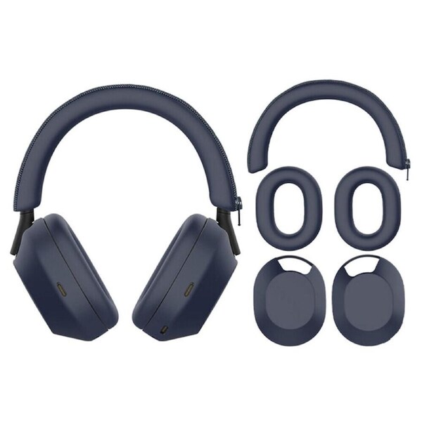 JOYBUY Silicone Full Set Protector Cover for WH-1000XM5 Headphones – Navy