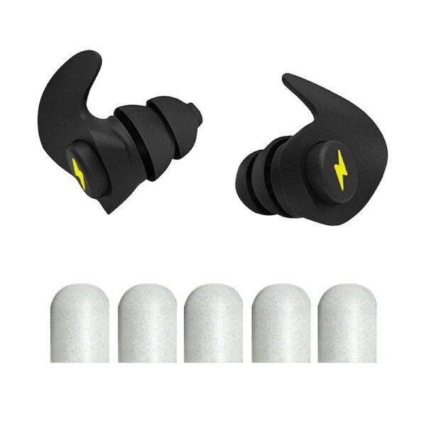 JOYBUY Silicone Noise Reduction Earplugs with 5 Replacement Pairs – Black