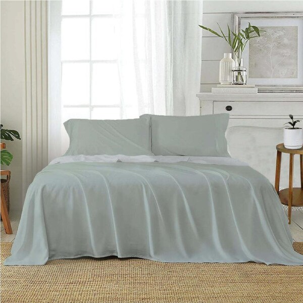 J Elliot Home Microfibre Bed Sheet w/ Pillowcases Room Bedding Set Sage Queen