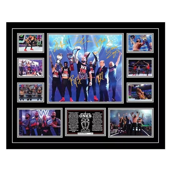 WWE The Bloodline Roman Reigns Uso Signed Limited Photo Memorabilia Frame