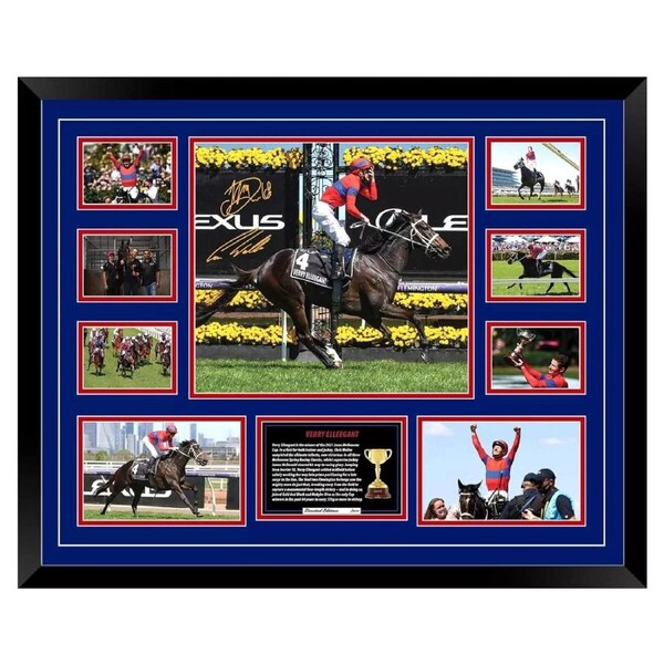 Verry Elleegant Melbourne Cup Winner CJ Waller Limited Photo Memorabilia Frame