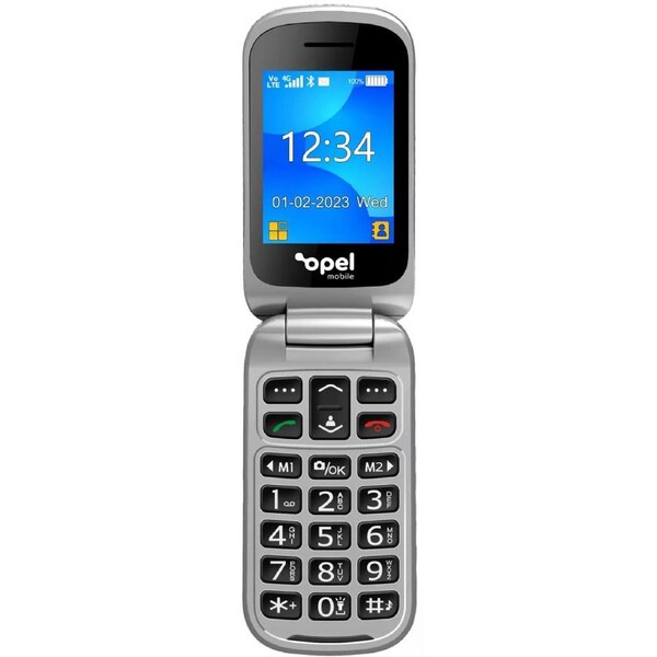 OPEL Flip Phone 4G Unlocked - FM Radio SOS Emergency Button Flashlight Alarm Hearing Aid Compatible