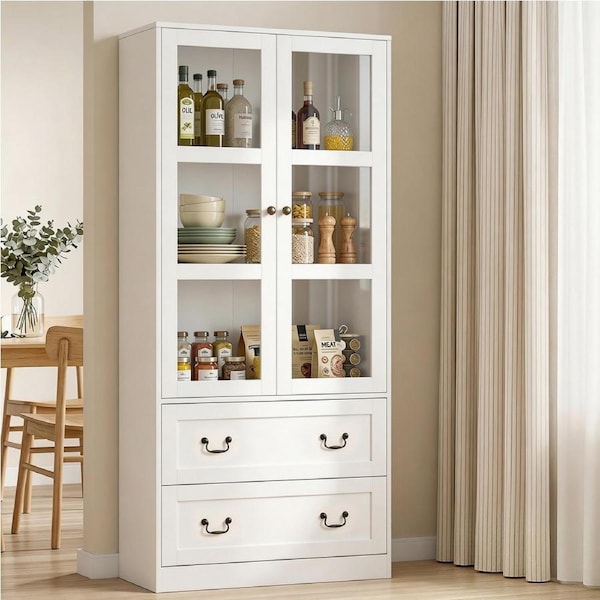 Artiss Buffet Sideboard 180cm Hutch Kitchen Cupboard Cabinet Drawer Door White