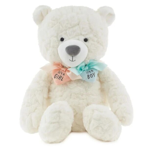Hallmark Gifts - Gender Reveal Teddy Bear Plush with Ribbons