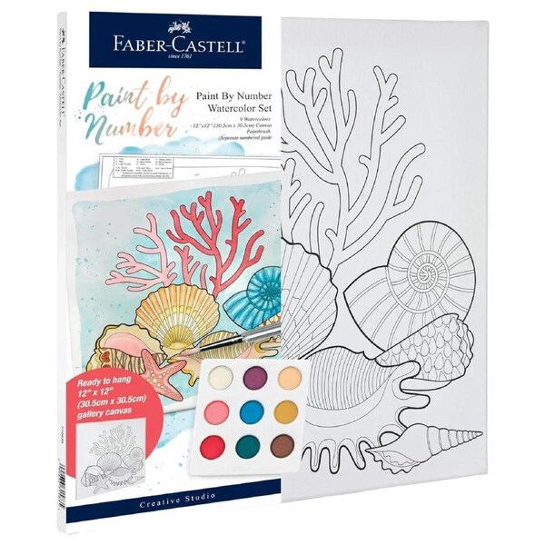 Faber-Castell Creative Studio Paint by Numbers Coastal Watercolour Set