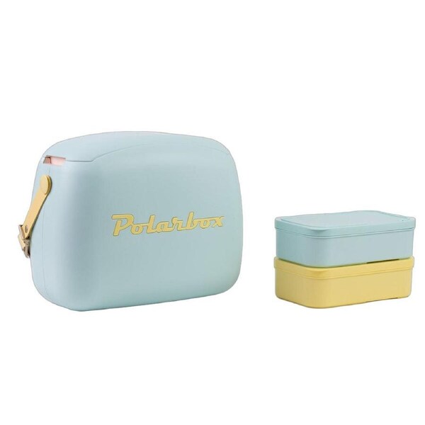 Polarbox Pop 6L Cooler Bag with 2 Lunch Box Containers Sky/Yellow
