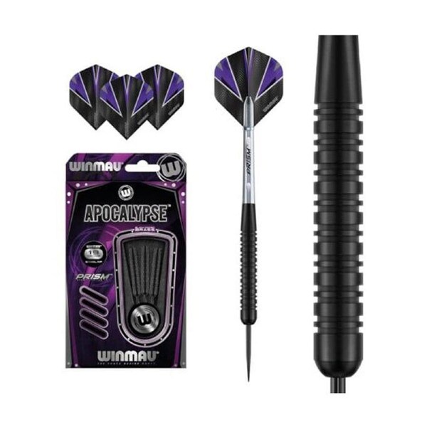 3pc Winmau Apocalypse Black Brass Darts 19 Gram New Design Wd1206 Purple