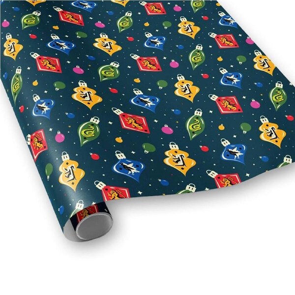 Harry Potter - Hogwarts Houses Ornaments Christmas Wrapping Paper