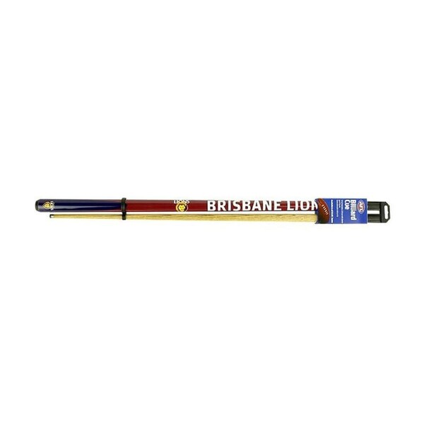 AFL 2-Piece Cue Brisbane Lions Ash Shaft 10mm Elkmaster Tip Billiards/Pool