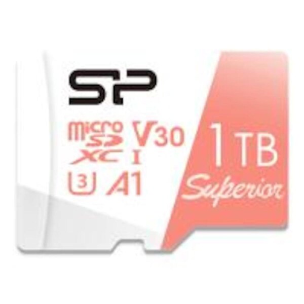 Silicon Power Superior PRO 4K/HD 1TB Micro SDXC Card 100MB/s Read & 80MB/s Write U3, C10, A1, V30 with Adapter - SZ001TBSTXDV3V20AU
