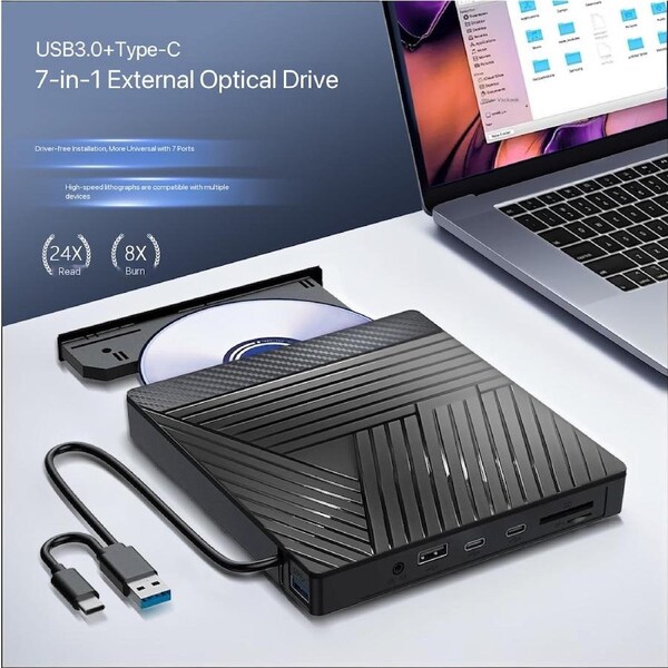 External DVD burner Laptop universal seven-in-one reader USB3.0 optical drive burner