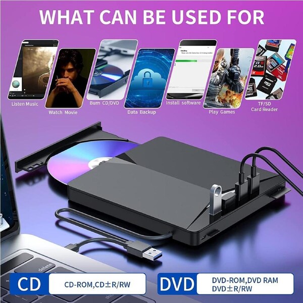 TYPE - C 3.0 External Mobile USB Optical Drive DVD / CD Multifunction Record Player