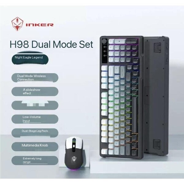Dual-mode wireless Bluetooth keyboard knob office typing film keyboard mouse set
