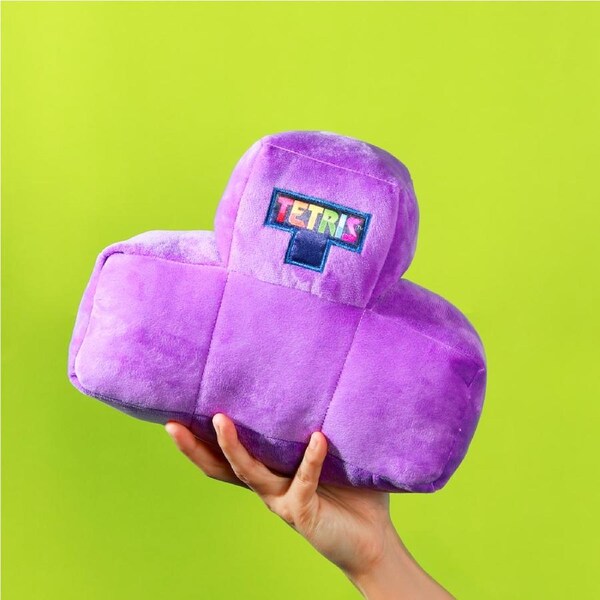 Tetris Block Cushion a€" Purple