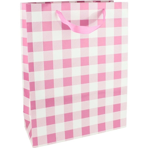 Pink Gingham Gift Bag 33cm