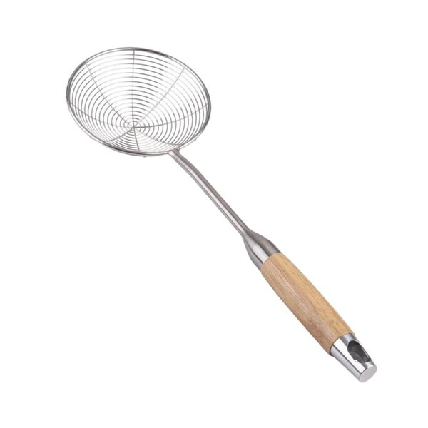 D.Line Stainless Steel Wok Wire Skimmer with Beechwood Handle