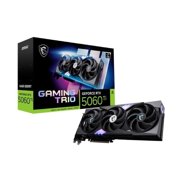 MSI nVidia GeForce RTX 5060 Ti 16G GAMING TRIO, PCI Express Gen 5x16, 28Gbps, Boost: 2572 MHz, CUDA 4608 Units, 16GB GDDR7, HDMI