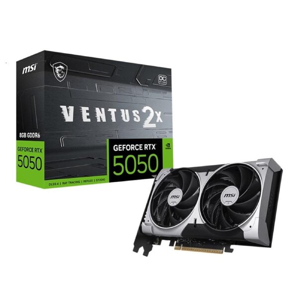 MSI nVidia GeForce RTX 5050 8G VENTUS 2X OC, Boost: 2560 MHz, CUDA 2560 Units, 8GB GDDR6, HDMI