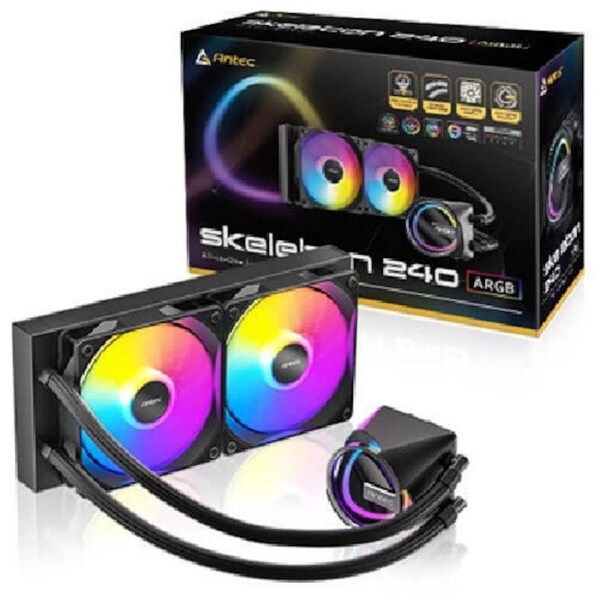Antec Skeleton 240 ARGB, All-in-One Liquid Cooler, 240mm, PWM ARGB fans, 2000RPM, 72.29CFM, Intel/AMD support, 32dB, aluminum radiator, 3Y warranty