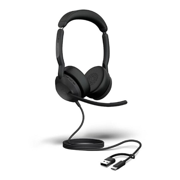 Jabra Evolve2 50, USB C/A MS Stereo Headset, Bluetooth , 4 microphones, Active Noise Cancellation, Busylight, Call management, Air Comfort technology