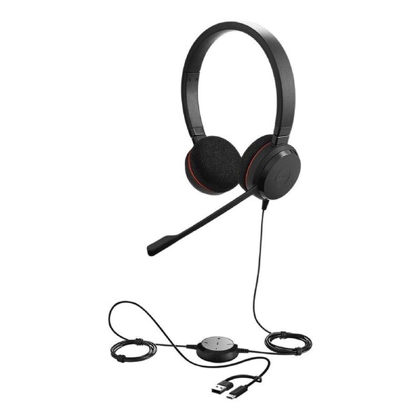 Jabra Evolve 20 SE, USB C/A, UC Stereo Headset, Plug-and-play